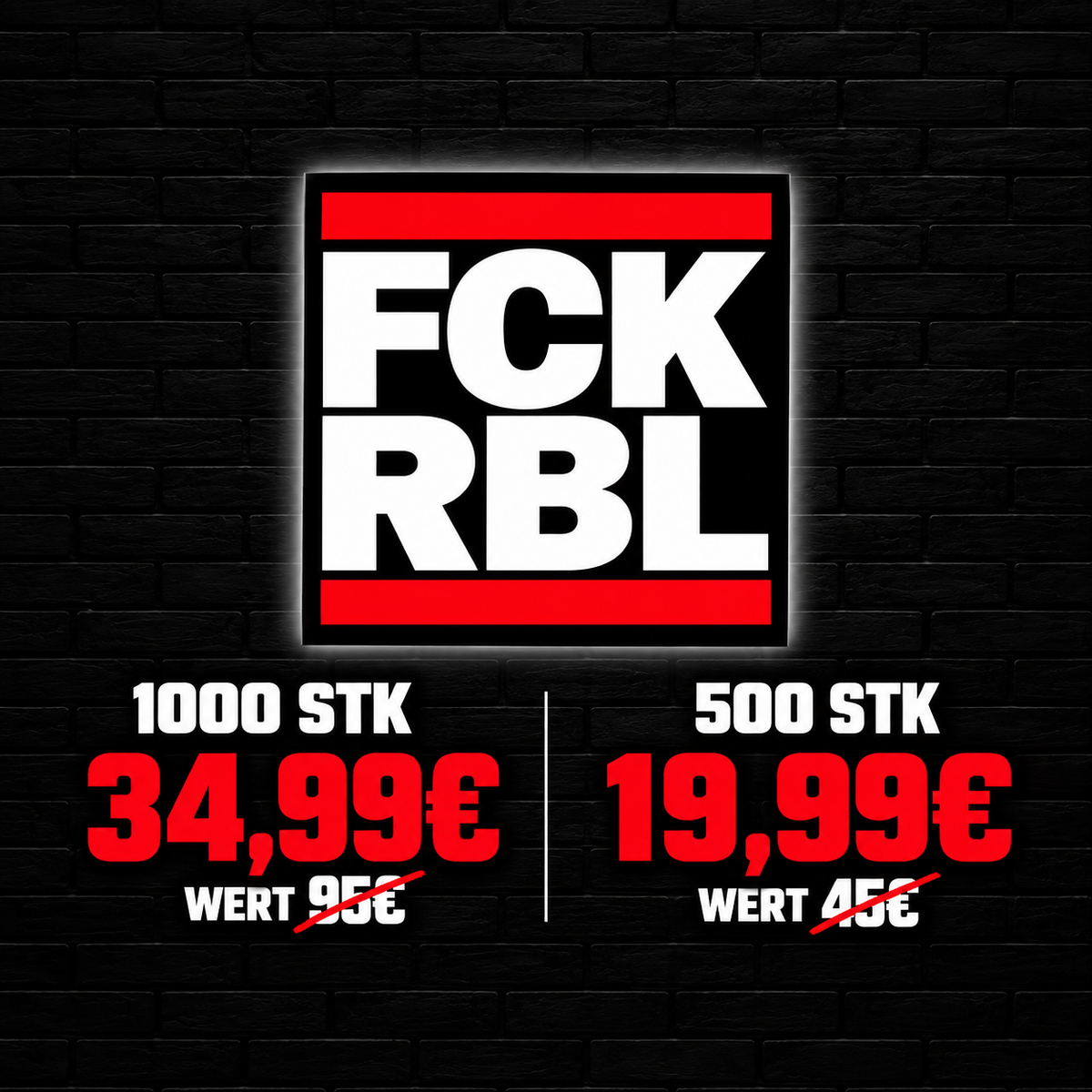FCK RBL – 1000 Aufkleber Special | Limited Drop | 500 & 1000 Stück