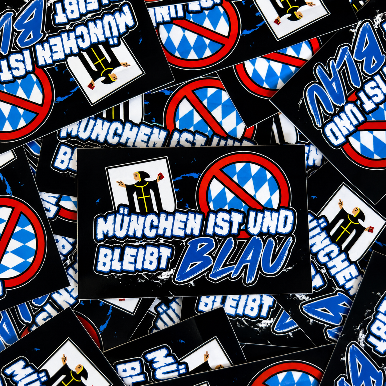 München Blau Aufkleber (40 Stück)